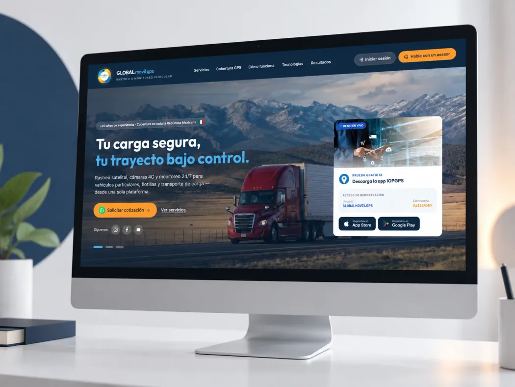 Mockup del sistema GlobalMovilGPS, vista 1