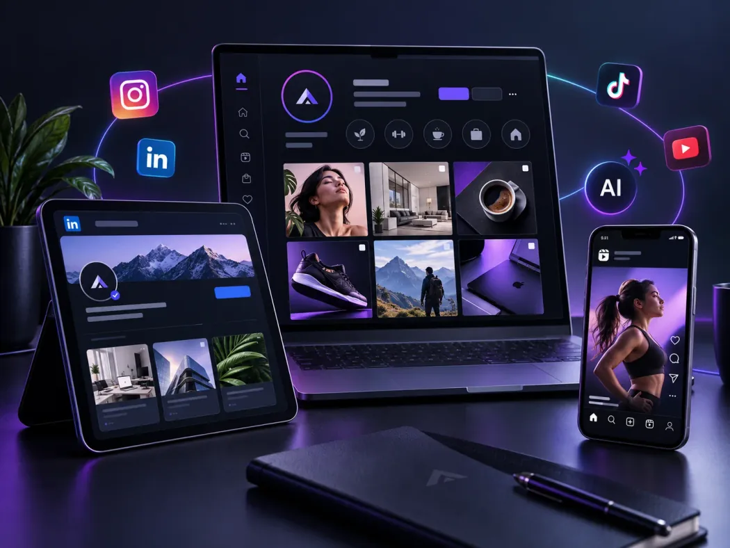 Mockup de contenido de marketing generado con IA, vista 1